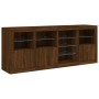 Aparador con luces LED marrón roble 164x37x67 cm de , Aparadores - Ref: Foro24-3209057, Precio: 198,51 €, Descuento: %