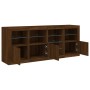 Aparador con luces LED marrón roble 164x37x67 cm de , Aparadores - Ref: Foro24-3209057, Precio: 198,51 €, Descuento: %