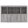 Aparador con luz LED 3 pzas madera de ingeniería gris Sonoma de , Aparadores - Ref: Foro24-3209119, Precio: 262,56 €, Descuen...