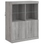 Aparador con luz LED 3 pzas madera de ingeniería gris Sonoma de , Aparadores - Ref: Foro24-3209119, Precio: 262,56 €, Descuen...
