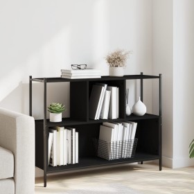 Estantería madera de ingeniería negra 102x28x77,5 cm de , Librerías y estanterías - Ref: Foro24-838898, Precio: 64,05 €, Desc...