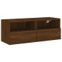 Mueble de pared TV madera ingeniería marrón roble 80x30x30 cm de , Muebles TV - Ref: Foro24-836880, Precio: 47,23 €, Descuent...