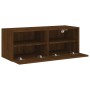 Mueble de pared TV madera ingeniería marrón roble 80x30x30 cm de , Muebles TV - Ref: Foro24-836880, Precio: 47,23 €, Descuent...