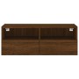 Mueble de pared TV madera ingeniería marrón roble 80x30x30 cm de , Muebles TV - Ref: Foro24-836880, Precio: 47,23 €, Descuent...
