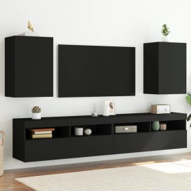 Muebles TV de pared 2 uds madera ingeniería negro 40,5x30x60 cm de , Muebles TV - Ref: Foro24-836913, Precio: 71,75 €, Descue...