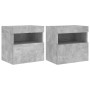Muebles TV de pared luces LED 2 uds gris hormigón 40x30x40 cm de , Muebles TV - Ref: Foro24-837176, Precio: 62,22 €, Descuent...