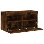 Mueble de TV de pared con luces LED roble ahumado 80x30x40 cm de , Muebles TV - Ref: Foro24-837205, Precio: 66,91 €, Descuent...