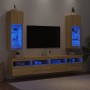 Muebles de TV con luces LED 2 uds roble Sonoma 30,5x30x90 cm de , Muebles TV - Ref: Foro24-837006, Precio: 114,18 €, Descuent...