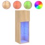 Muebles de TV con luces LED 2 uds roble Sonoma 30,5x30x90 cm de , Muebles TV - Ref: Foro24-837006, Precio: 114,18 €, Descuent...