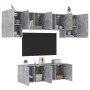 Muebles de TV de pared 6 pzas madera ingeniería gris hormigón de , Muebles TV - Ref: Foro24-3216442, Precio: 196,14 €, Descue...
