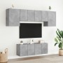 Muebles de TV de pared 6 pzas madera ingeniería gris hormigón de , Muebles TV - Ref: Foro24-3216442, Precio: 196,14 €, Descue...
