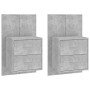 Mesitas de noche de pared 2 unidades color gris hormigón de , Mesitas de noche - Ref: Foro24-810998, Precio: 107,04 €, Descue...