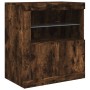 Aparador con luces LED roble ahumado 60,5x37x67 cm de , Aparadores - Ref: Foro24-836620, Precio: 88,08 €, Descuento: %