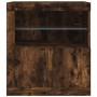 Aparador con luces LED roble ahumado 60,5x37x67 cm de , Aparadores - Ref: Foro24-836620, Precio: 88,08 €, Descuento: %