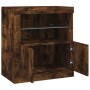 Aparador con luces LED roble ahumado 60,5x37x67 cm de , Aparadores - Ref: Foro24-836620, Precio: 88,08 €, Descuento: %