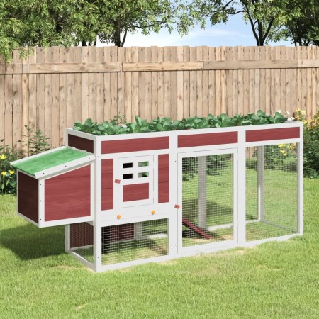 Gallinero madera maciza de pino moca 204x50x84 cm de , Jaulas y habitáculos para animales pequeños - Ref: Foro24-172238, Prec...