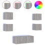 Muebles TV pared con LED 6 pzas madera ingeniería gris Sonoma de , Muebles TV - Ref: Foro24-3216816, Precio: 179,14 €, Descue...