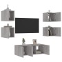 Muebles TV pared con LED 6 pzas madera ingeniería gris Sonoma de , Muebles TV - Ref: Foro24-3216816, Precio: 179,14 €, Descue...
