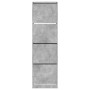 Mueble zapatero 4 cajones abatibles gris hormigón 60x42x204 cm de , Zapateros y organizadores de calzado - Ref: Foro24-321439...
