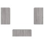 Muebles TV pared con LED 4 pzas madera ingeniería gris Sonoma de , Muebles TV - Ref: Foro24-3216823, Precio: 188,83 €, Descue...
