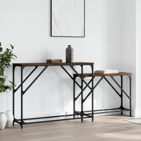 Mesas consola apilables 2 pzas madera ingeniería marrón roble de , Mesas auxiliares - Ref: Foro24-837806, Precio: 45,11 €, De...