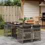 Set comedor de jardín 5 piezas con cojines ratán sintético gris de , Conjuntos de jardín - Ref: Foro24-3210896, Precio: 322,7...