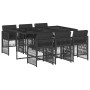 Set de comedor de jardín 7 pzas y cojines ratán sintético negro de , Conjuntos de jardín - Ref: Foro24-3210907, Precio: 395,0...