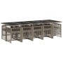 Set de comedor de jardín 11 pzas y cojines ratán sintético gris de , Conjuntos de jardín - Ref: Foro24-3210932, Precio: 847,1...