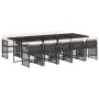 Set de comedor jardín 11 pzas con cojines ratán sintético negro de , Conjuntos de jardín - Ref: Foro24-3210930, Precio: 706,4...