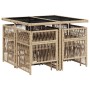 Set comedor de jardín 9 pzas con cojines ratán sintético beige de , Conjuntos de jardín - Ref: Foro24-3210958, Precio: 430,24...