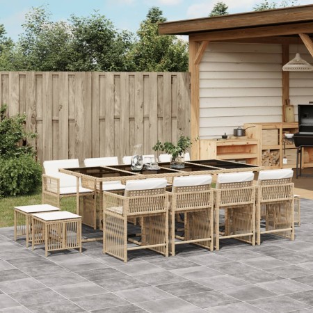 Set comedor de jardín con cojines 13 pzas ratán sintético beige de , Conjuntos de jardín - Ref: Foro24-3211702, Precio: 845,3...