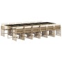 Set comedor de jardín con cojines 13 pzas ratán sintético beige de , Conjuntos de jardín - Ref: Foro24-3211666, Precio: 1,00 ...
