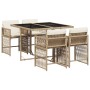Set comedor de jardín 5 pzas con cojines ratán sintético beige de , Conjuntos de jardín - Ref: Foro24-3211618, Precio: 338,63...