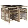 Set comedor de jardín 5 pzas con cojines ratán sintético beige de , Conjuntos de jardín - Ref: Foro24-3211618, Precio: 338,63...