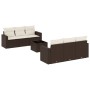 Juego de sofás de jardín 7 piezas con cojines ratán PE marrón de , Sofás modulares de exterior - Ref: Foro24-3251050, Precio:...