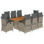 Set comedor jardín 9 pzas y cojines ratán sintético gris de , Conjuntos de jardín - Ref: Foro24-3213144, Precio: 1,00 €, Desc...