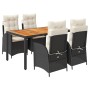 Set de muebles jardín 5 pzas con cojines ratán sintético negro de , Conjuntos de jardín - Ref: Foro24-3213088, Precio: 656,62...