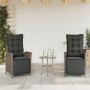 Sillones reclinables jardín con reposapiés 2 uds ratán PE gris de , Sillas de jardín - Ref: Foro24-365291, Precio: 253,72 €, ...