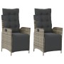 Sillones reclinables jardín con reposapiés 2 uds ratán PE gris de , Sillas de jardín - Ref: Foro24-365291, Precio: 253,72 €, ...
