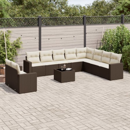 Set de sofás de jardín 11 pzas cojines ratán sintético marrón de , Sofás modulares de exterior - Ref: Foro24-3251520, Precio:...
