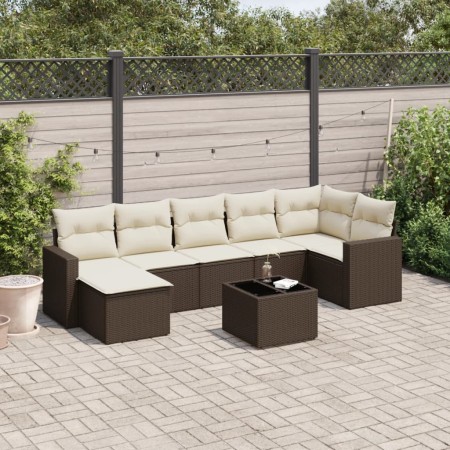Set sofás de jardín 8 piezas y cojines ratán sintético marrón de , Sofás modulares de exterior - Ref: Foro24-3251630, Precio:...