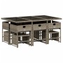 Set de comedor de jardín 11 pzas y cojines ratán sintético gris de , Conjuntos de jardín - Ref: Foro24-3211328, Precio: 472,7...