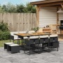 Set de comedor jardín 11 pzas con cojines ratán sintético negro de , Conjuntos de jardín - Ref: Foro24-3211335, Precio: 513,6...