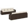 Set de sofás de jardín 9 pzas y cojines ratán sintético marrón de , Conjuntos de jardín - Ref: Foro24-3218743, Precio: 588,11...