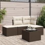 Set comedor de jardín 5 piezas y cojines ratán sintético marrón de , Conjuntos de jardín - Ref: Foro24-3249332, Precio: 284,0...
