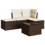 Set comedor de jardín 5 piezas y cojines ratán sintético marrón de , Conjuntos de jardín - Ref: Foro24-3249332, Precio: 284,0...