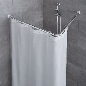 Kleine Wolke Barra esquinera para cortina de ducha cromado 90x90 cm de , Barras de ducha - Ref: Foro24-442338, Precio: 33,06 ...
