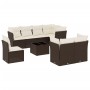 Set de sofás de jardín 9 pzas y cojines ratán sintético marrón de , Conjuntos de jardín - Ref: Foro24-3217943, Precio: 596,23...