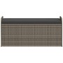 Banco de almacenaje con cojín ratán sintético gris 115x51x52 cm de , Bancos de jardín - Ref: Foro24-365728, Precio: 158,50 €,...