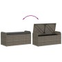 Banco de almacenaje con cojín ratán sintético gris 115x51x52 cm de , Bancos de jardín - Ref: Foro24-365728, Precio: 158,50 €,...